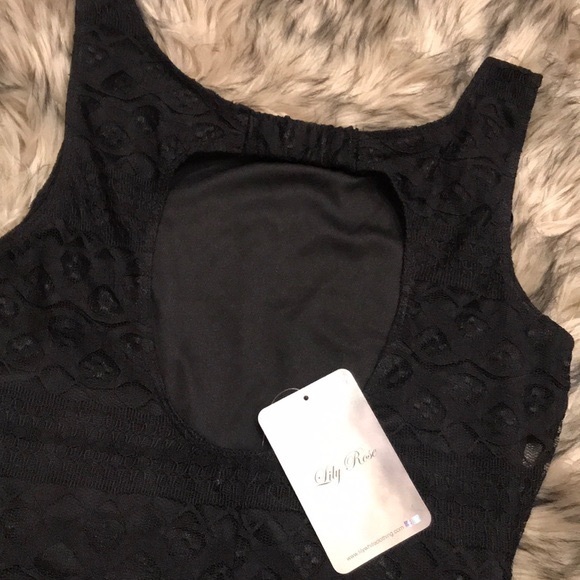 NWT Black Lace Cocktail Mini Dress Bodycon Size X-Small - Picture 3 of 3